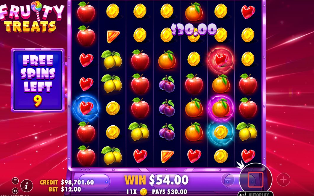 Kvarvarande snurrar och summerad vinst i Free Spins